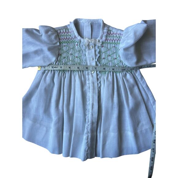 Vintage handmade smocked baby dress 3 mos - Picture 7 of 7